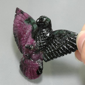 82ct Bird Carving Multicolor Ruby-Zoisite for sale thumb image of 82ct Bird Carving Multicolor Ruby-Zoisite (ID: 335179)