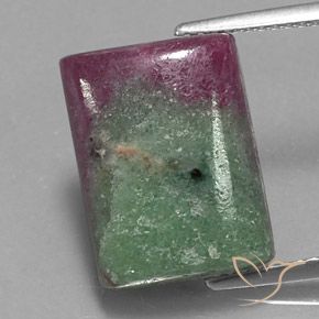 11.43 ct Baguette Ruby-Zoisite, 15.3 x 11.3 mm From Tanzania, Photo A