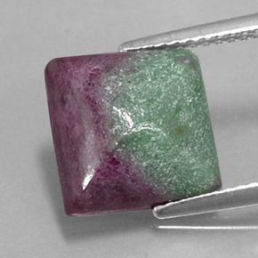 5.70 ct Multicolor Ruby-Zoisite Gemstone, Ruby-Zoisite Gem in Square Cabochon Shape for Sale.