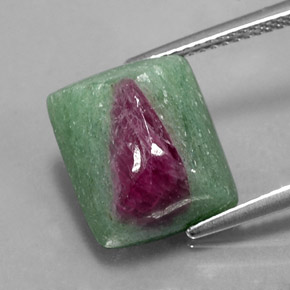 11.45 ct Multicolor Ruby-Zoisite Gemstone, Ruby-Zoisite Gem in Baguette Cabochon Shape for Sale.
