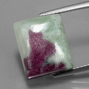 9.96 ct Multicolor Ruby-Zoisite Gemstone, Ruby-Zoisite Gem in Baguette Cabochon Shape for Sale.