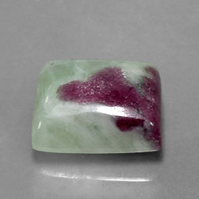 9.96 ct Multicolor Ruby-Zoisite Stone, Natural Ruby-Zoisite in Baguette Cabochon Shape for Sale