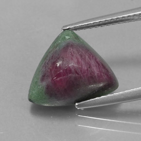 7.42 ct Multicolor Ruby-Zoisite Gemstone, Ruby-Zoisite Gem in Trillion Cabochon Shape for Sale.
