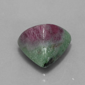 7.42 ct Multicolor Ruby-Zoisite Stone, Natural Ruby-Zoisite in Trillion Cabochon Shape for Sale