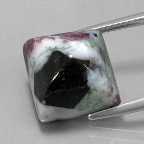 14.96 ct Multicolor Ruby-Zoisite Gemstone, Ruby-Zoisite Gem in Square Sugarloaf Cabochon Shape for Sale.