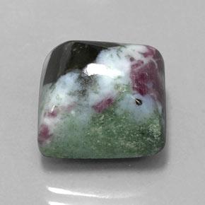 14.96 ct Multicolor Ruby-Zoisite Stone, Natural Ruby-Zoisite in Square Sugarloaf Cabochon Shape for Sale