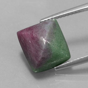 8.46 ct Multicolor Ruby-Zoisite Gemstone, Ruby-Zoisite Gem in Square Cabochon Shape for Sale.