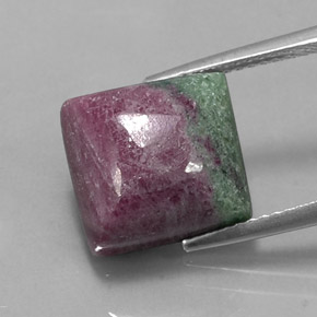 10.70 ct Multicolor Ruby-Zoisite Gemstone, Ruby-Zoisite Gem in Square Cabochon Shape for Sale.