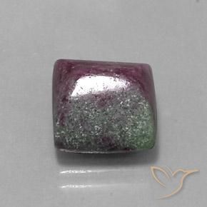 8.08 ct Multicolor Ruby-Zoisite Stone, Natural Ruby-Zoisite in Square Sugarloaf Cabochon Shape for Sale