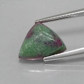 Multicolor Ruby-Zoisite Gem - 6.4ct Trillion Shape Sugarloaf Cabochon (ID: 338303)
