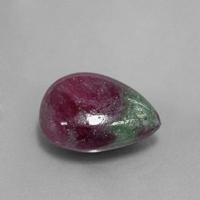 9.65 ct Multicolor Ruby-Zoisite Stone, Natural Ruby-Zoisite in Pear Cabochon Shape for Sale