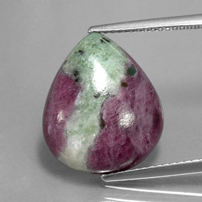 Multicolor Ruby-Zoisite Gem - 11.7ct Pear Cabochon (ID: 342487)