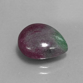 5.21 ct Multicolor Ruby-Zoisite Stone, Natural Ruby-Zoisite in Pear Cabochon Shape for Sale
