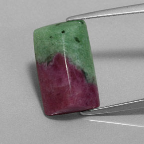 9.19 ct Multicolor Ruby-Zoisite Gemstone, Ruby-Zoisite Gem in Baguette Cabochon Shape for Sale.