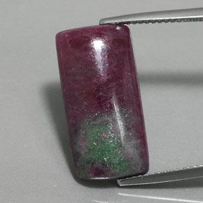 14.27 ct Multicolor Ruby-Zoisite Gemstone, Ruby-Zoisite Gem in Baguette Cabochon Shape for Sale.