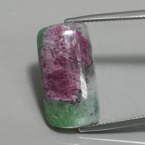 14.49 ct Multicolor Ruby-Zoisite Gemstone, Ruby-Zoisite Gem in Cushion Cabochon Shape for Sale.