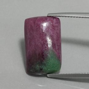 Multicolor Ruby-Zoisite Gem - 12.8ct Baguette Sugarloaf Cabochon (ID: 360802)