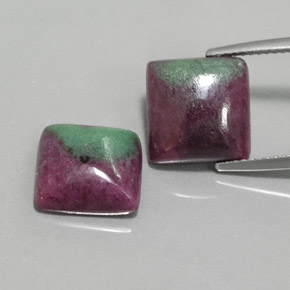 15.19 ct Multicolor Ruby-Zoisite Gemstone, Ruby-Zoisite Gem in Square Cabochon Shape for Sale.