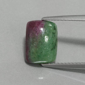 4.96 ct Multicolor Ruby-Zoisite Gemstone, Ruby-Zoisite Gem in Baguette Cabochon Shape for Sale.