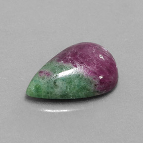 6.58 ct Multicolor Ruby-Zoisite Stone, Natural Ruby-Zoisite in Pear Cabochon Shape for Sale