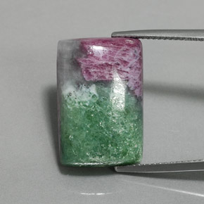 Multicolor Ruby-Zoisite Gem - 21.3ct Baguette Cabochon (ID: 361169)