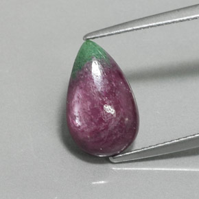 4.83 ct Multicolor Ruby-Zoisite Gemstone, Ruby-Zoisite Gem in Pear Cabochon Shape for Sale.