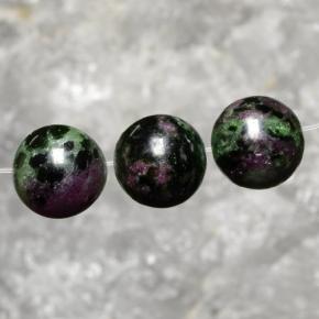 27.63 ctw Multicolor Ruby-Zoisite Stones, Natural Ruby-Zoisite in Drilled Sphere Shape for Sale