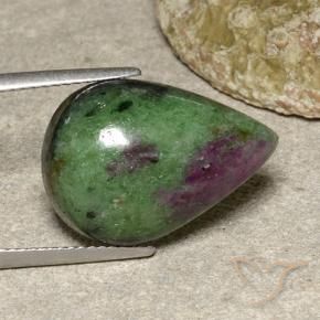15.77 ct Multicolor Ruby-Zoisite Stone, Natural Ruby-Zoisite in Pear Cabochon Shape for Sale