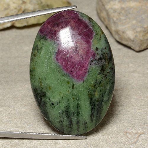 Ruby Zoisite Natural Ruby Zoisite Cabochon Loose Gemstone Designer Ruby Zoisite Cabochon For Multi Jewelry Making Gemstone {34x24}mm # 4542
