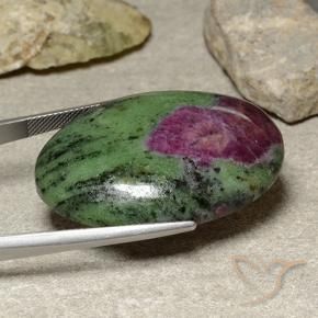 Beautiful Top Grade Quality 100% Natural Ruby Zoisite Oval Shape Cabochon Loose Gemstone Pair For Making Earrings 37.5 Ct 29X17X4 mm AR-506