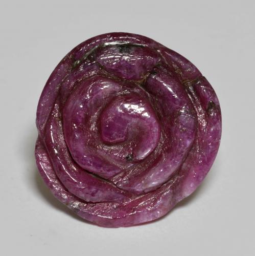 11.63 ct Purple Ruby-Zoisite Gemstone, Ruby-Zoisite Gem in Carved Rose Shape for Sale.