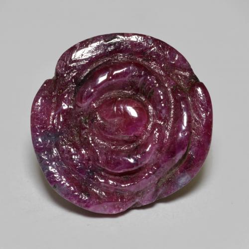 Medium-Dark Purple Ruby-Zoisite Gem - 16.3ct Carved Rose (ID: 581763)