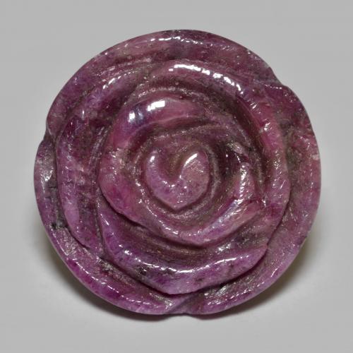 Medium-Dark Purple Rubino zoisite Gem - 32.6ct Rosa intagliata (ID: 581764)