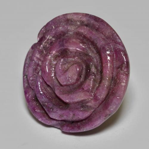 32.56 ct Purple Ruby-Zoisite Stone, Natural Ruby-Zoisite in Carved Rose Shape for Sale