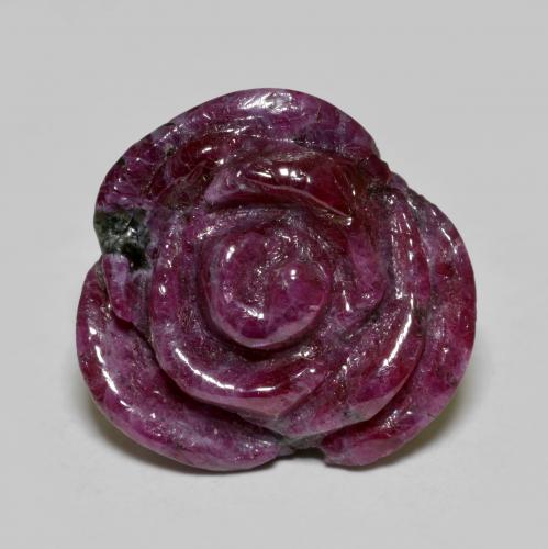 Medium-Dark Purple Рубин Цоизит Камень - 13.8ct Фигурка Роза (ID: 581766)
