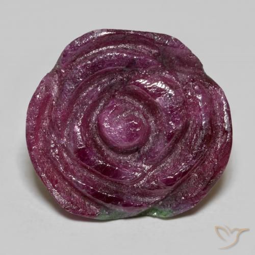 20,7ct Rosa intagliata multicolore Rubino zoisite dalla Tanzania, Dimension 19,9x16,5 mm, Natural non trattati Gemstone, Opaque Clarity, 1 piece Rubino zoisite in Multicolore Color, Mohs Hardness of 6,5 - 7 adatto per gioielli da indossare ogni giorno, Photo A