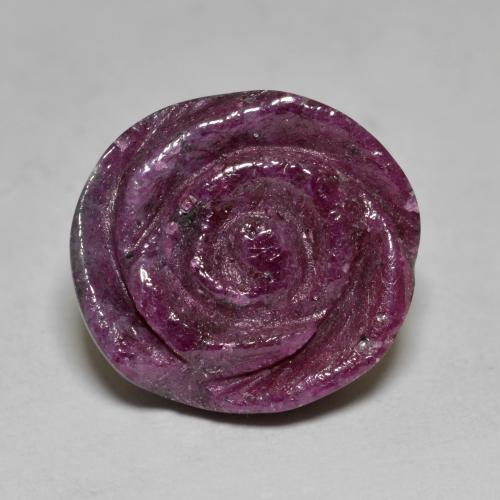 16.43 ct Purple Ruby-Zoisite Gemstone, Ruby-Zoisite Gem in Carved Rose Shape for Sale.