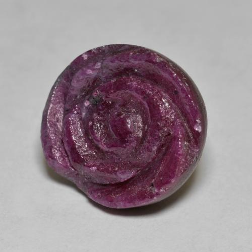16.43 ct Purple Ruby-Zoisite Stone, Natural Ruby-Zoisite in Carved Rose Shape for Sale
