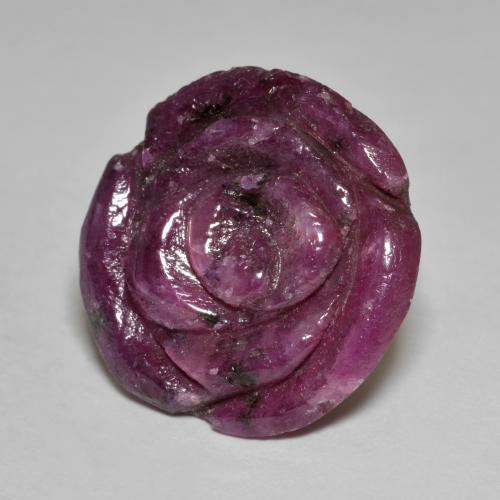 13.40 ct Purple Ruby-Zoisite Stone, Natural Ruby-Zoisite in Carved Rose Shape for Sale