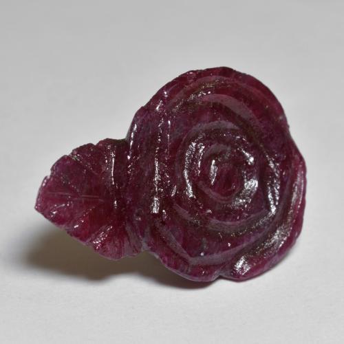 13.57 ct Purple Ruby-Zoisite Stone, Natural Ruby-Zoisite in Carved Rose Shape for Sale