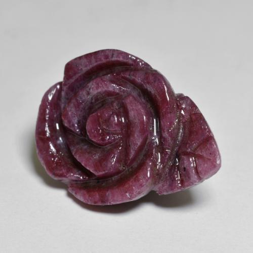 17.44 ct Purple Ruby-Zoisite Stone, Natural Ruby-Zoisite in Carved Rose Shape for Sale