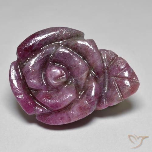 31.30 ct Red Ruby-Zoisite Stone, Natural Ruby-Zoisite in Carved Rose Shape for Sale