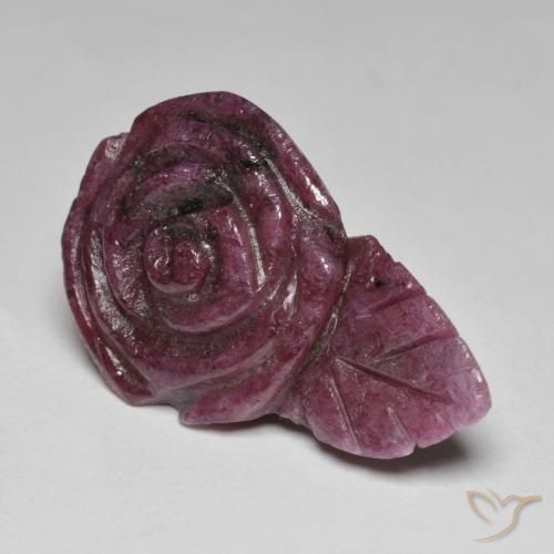 27.03 ct Red Ruby-Zoisite Stone, Natural Ruby-Zoisite in Carved Rose Shape for Sale
