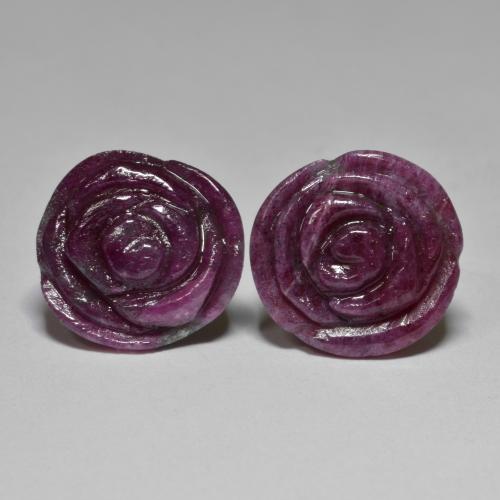 Rosso scuro Rubino zoisite Gem - 12.4ct Rosa intagliata (ID: 582529)