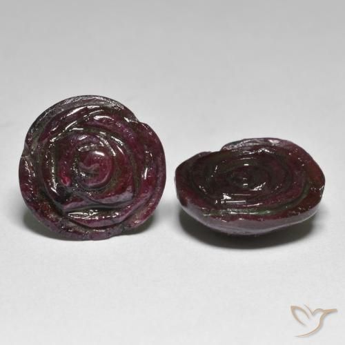 26.55 ctw Red Ruby-Zoisite Stones, Natural Ruby-Zoisite in Carved Rose Shape for Sale