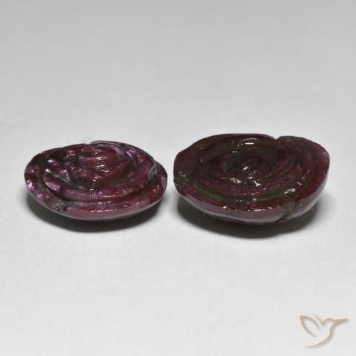 Ruby-Zoisite Gemstones in 16 x 16 mm (calibrated) Size for Sale, Ruby-Zoisite Stones in Mahogany Red Color
