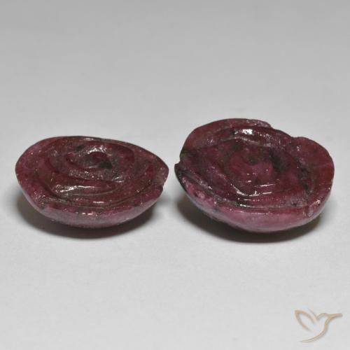 Ruby-Zoisite Gemstones in 17.6 x 16.6 mm Size for Sale, Ruby-Zoisite Stones in Mahogany Red Color