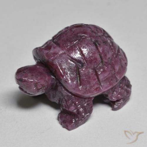 Rubis-Zoisite Violet carved turtle 22,7x16,2 mm de Tanzanie, poids de 39,48 ct, pierre gemme naturelle Non traité de pureté Opaque , 1 pièce Rubis-Zoisite, couleur : Pourpre rouge Rapberry, dureté de Mohs de 6.5 à 7 convient aux bijoux de tous les jours, pierre de sagesse, Photo A