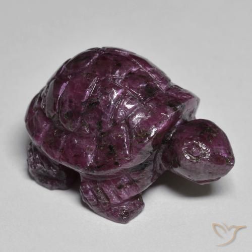 Rubis-Zoisite Violet carved turtle 23,9x16,7 mm de Tanzanie, poids de 41,62 ct, pierre gemme naturelle Non traité de pureté Opaque , 1 pièce Rubis-Zoisite, couleur : Rouge pourpre profond, dureté de Mohs de 6.5 à 7 convient aux bijoux de tous les jours, pierre de sagesse, Photo A