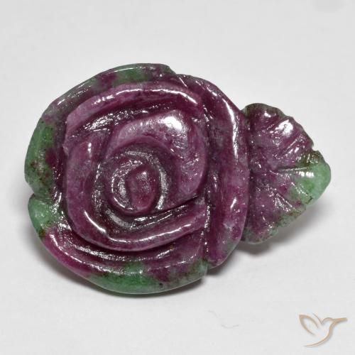 Rubis-zoisite sculpté de 23,91 ct, 23,9 x 17,9 mm de Tanzanie, Photo A